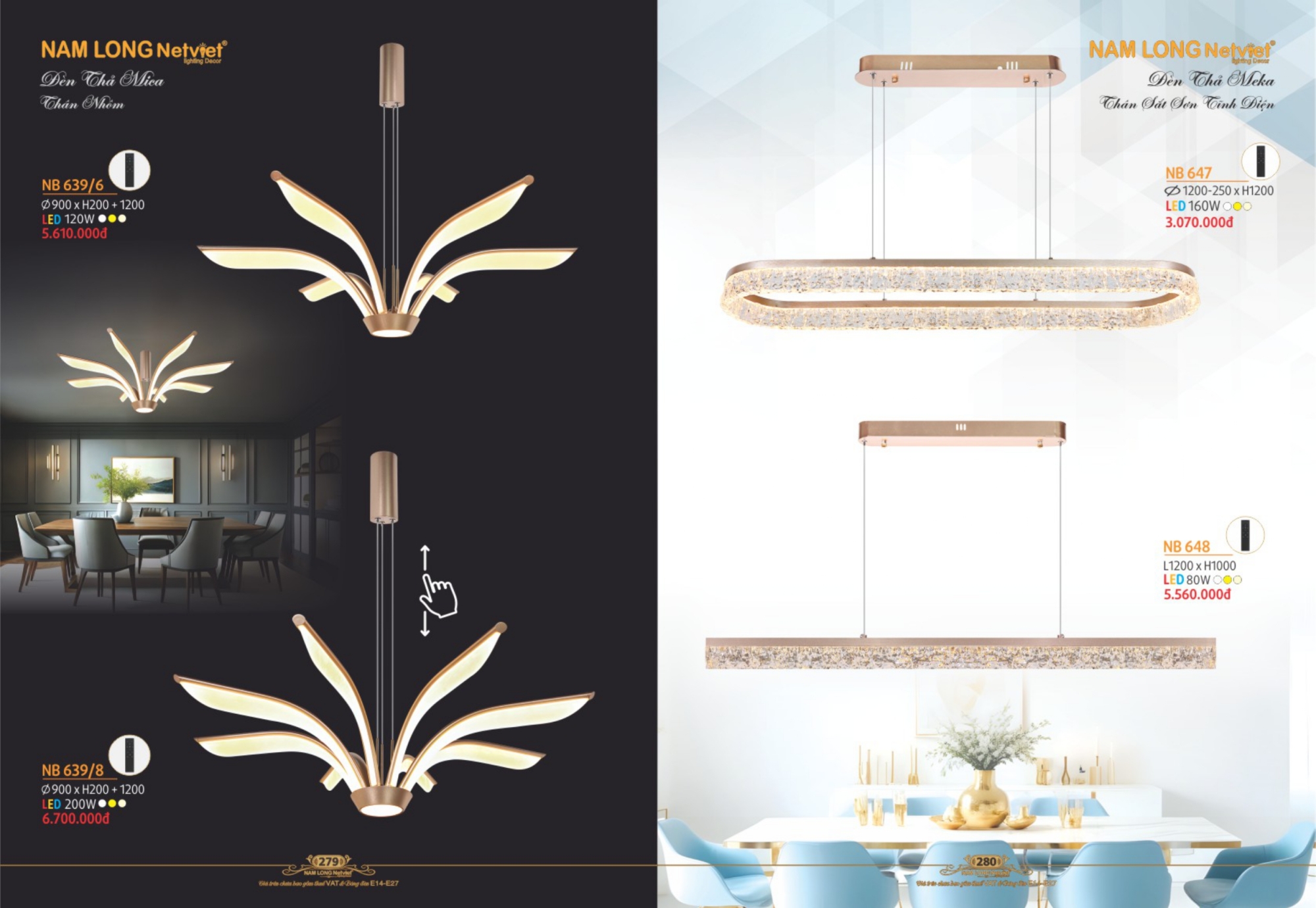 Bảng giá đèn trang trí Nam Long